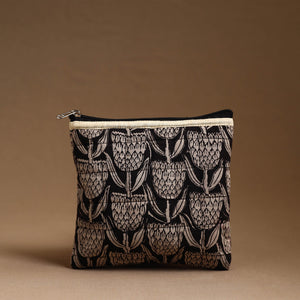 Black - Handmade Quilted Cotton Utility Pouch 03