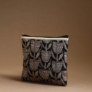 Black - Handmade Quilted Cotton Utility Pouch 03