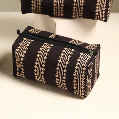 Black - Handmade Cotton Toiletry Bags (Set of 3) 49