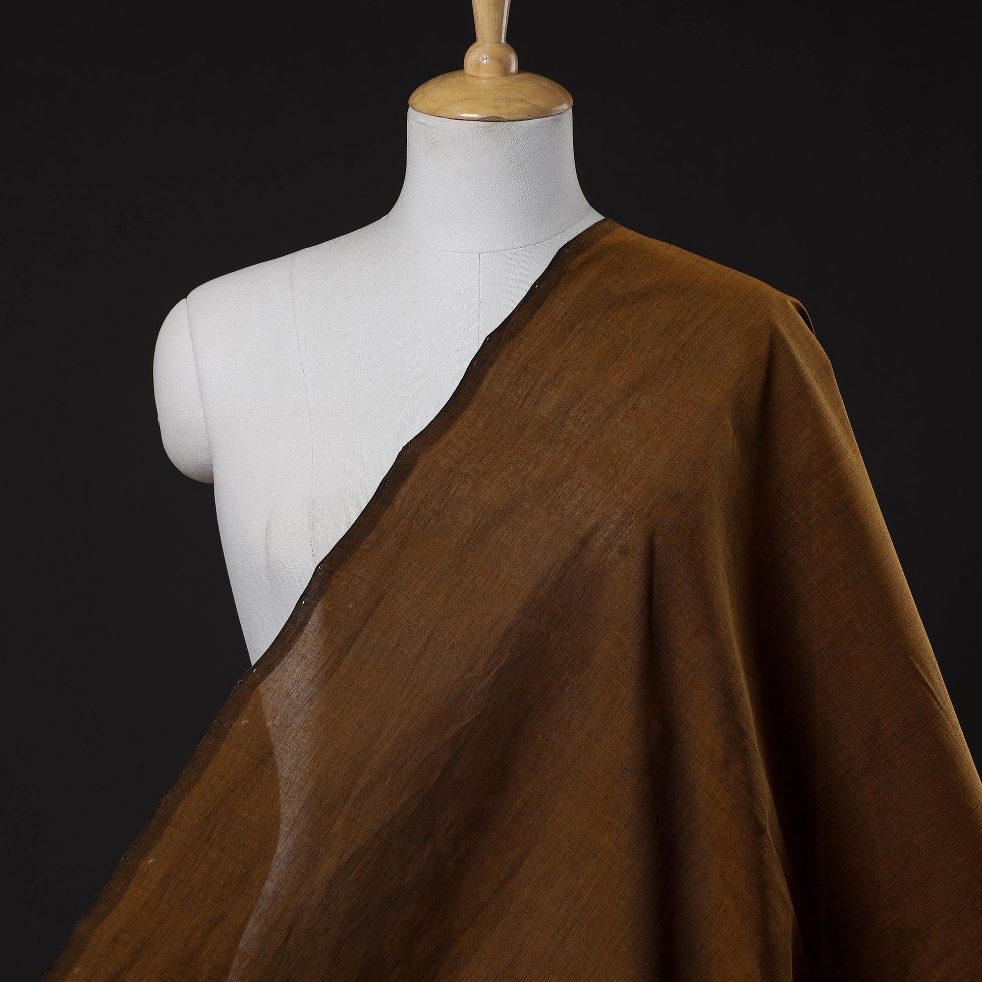 Brown - Original Mangalagiri Handloom Cotton Fabric