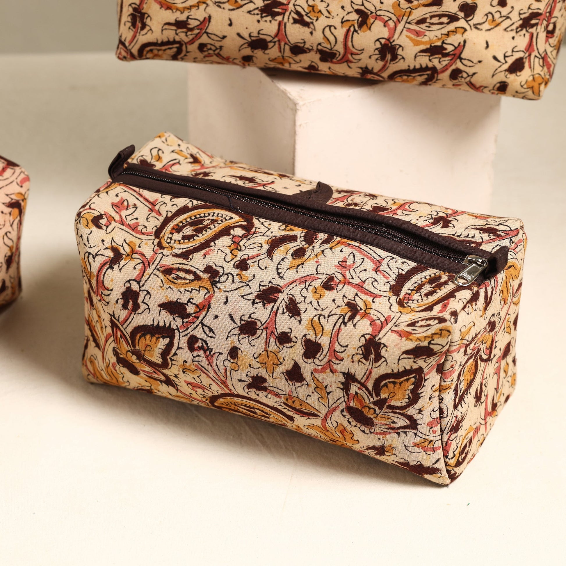 Beige - Handmade Cotton Toiletry Bags (Set of 3) 53