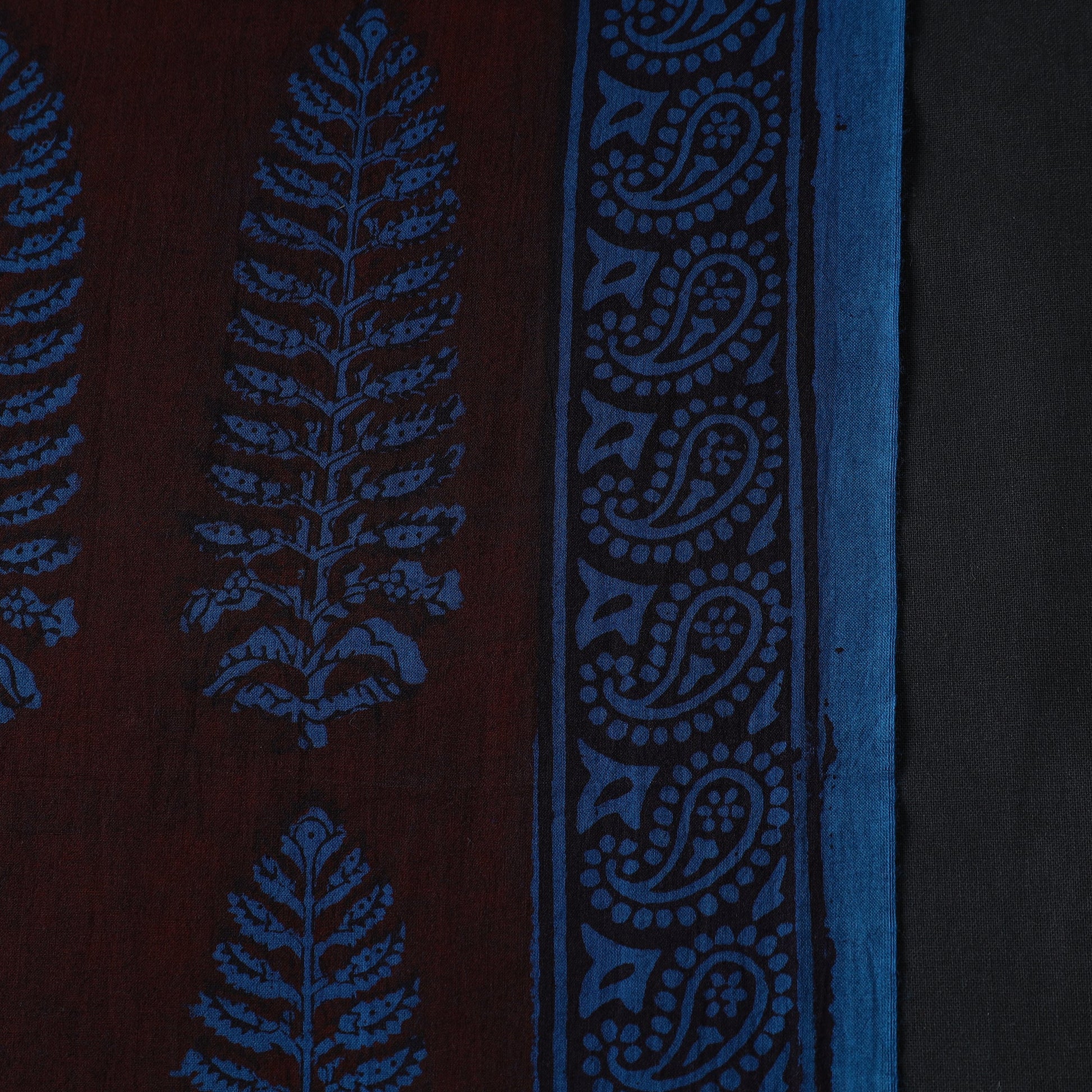 Brown - Bagh Hand Block Printed Cotton Fabric