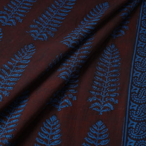 Brown - Bagh Hand Block Printed Cotton Fabric