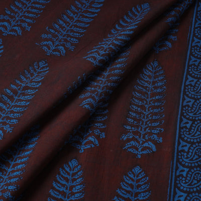 Brown - Bagh Hand Block Printed Cotton Fabric