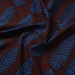 Brown - Bagh Hand Block Printed Cotton Fabric