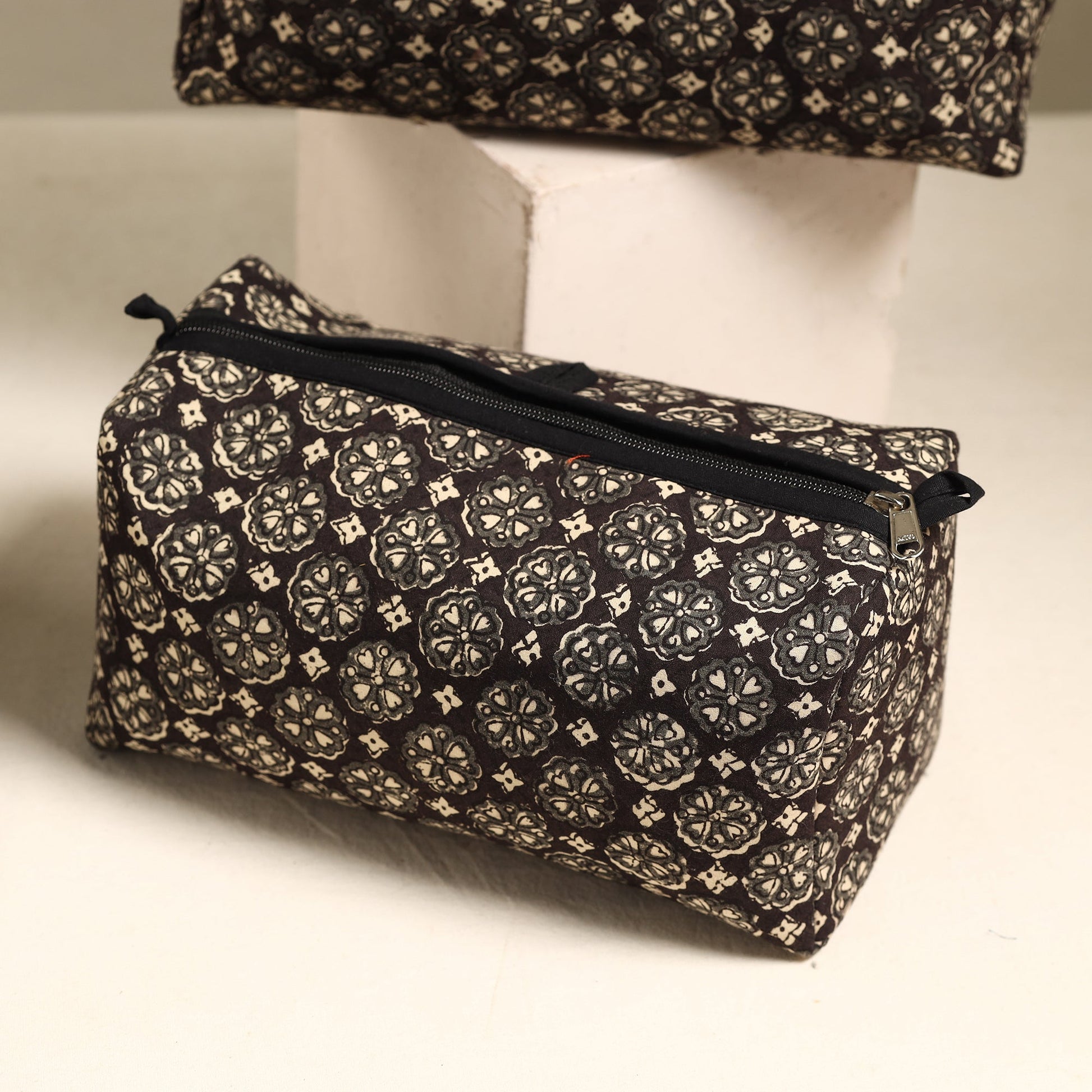 Black - Handmade Cotton Toiletry Bags (Set of 3) 61