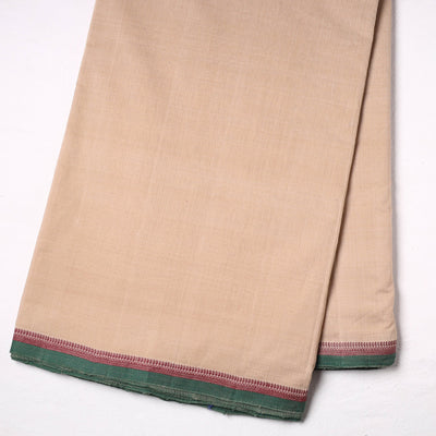 Beige - Original Mangalagiri Handloom Cotton Thread Border Fabric 01