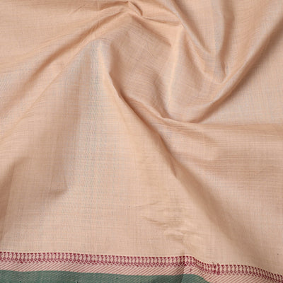 Beige - Original Mangalagiri Handloom Cotton Thread Border Fabric 01