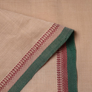 Beige - Original Mangalagiri Handloom Cotton Thread Border Fabric 01