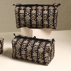 Brown - Handmade Cotton Toiletry Bags (Set of 3) 63
