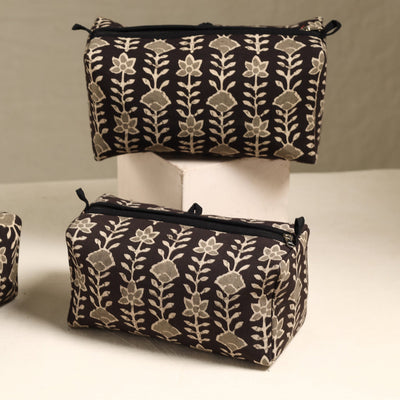 Brown - Handmade Cotton Toiletry Bags (Set of 3) 63