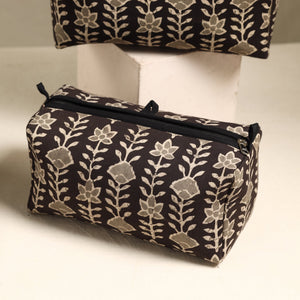 Brown - Handmade Cotton Toiletry Bags (Set of 3) 63