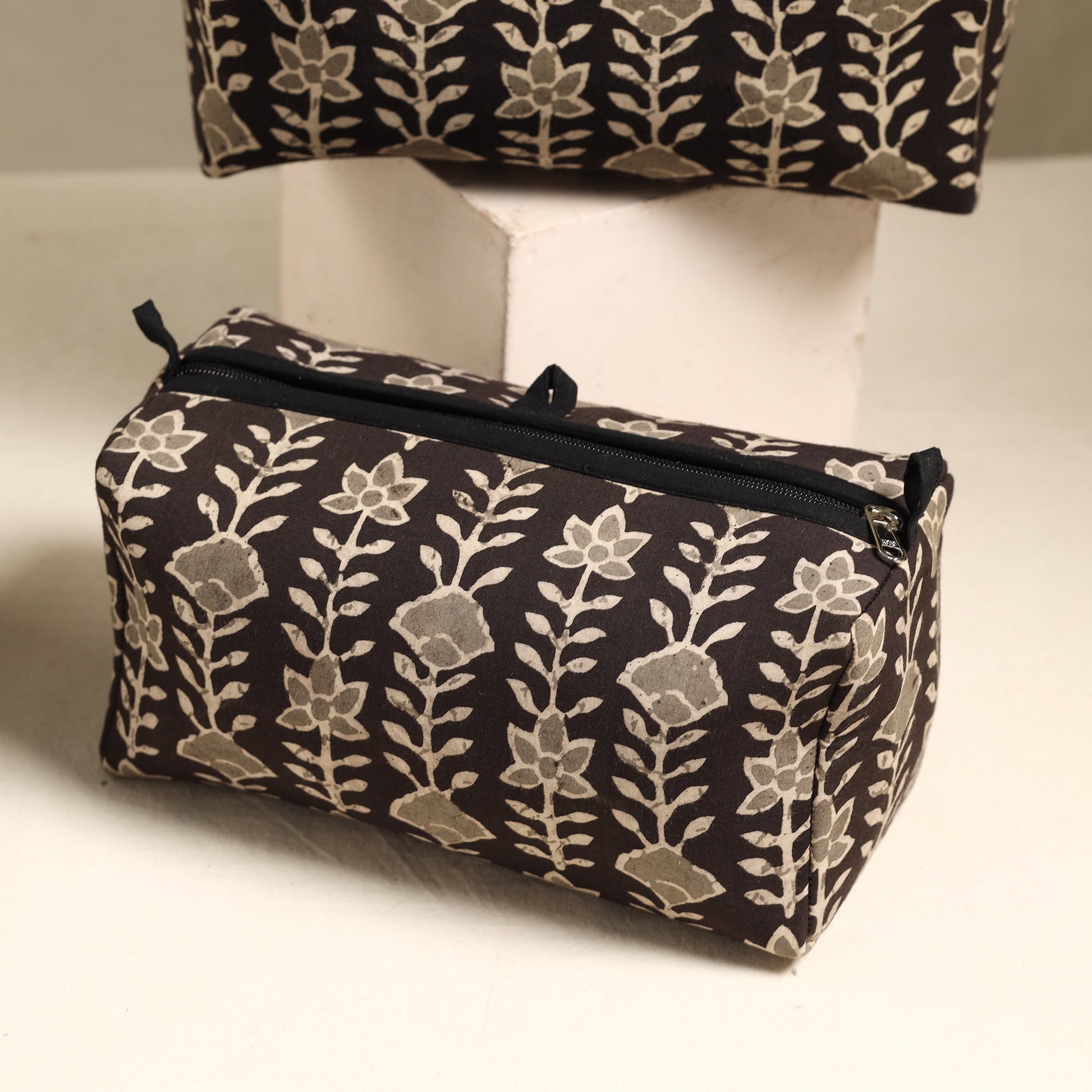 Brown - Handmade Cotton Toiletry Bags (Set of 3) 63