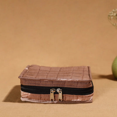 Brown - Handmade 4 Pockets Cotton Jewelry Bag 16