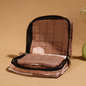 Brown - Handmade 4 Pockets Cotton Jewelry Bag 16
