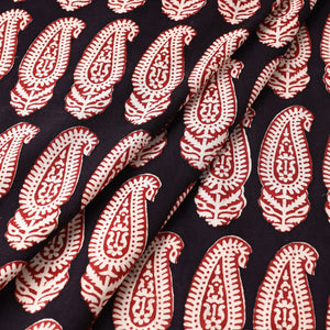 Black - Natural Dyed Cotton Bagh Print Fabric