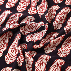 Black - Natural Dyed Cotton Bagh Print Fabric
