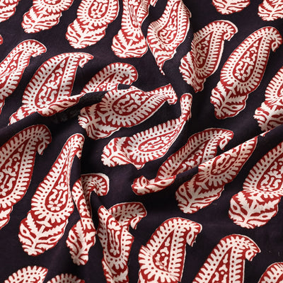 Black - Natural Dyed Cotton Bagh Print Fabric