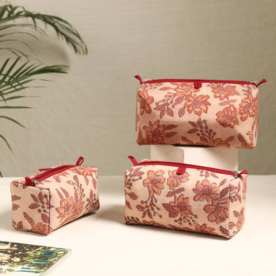 Beige - Handmade Cotton Toiletry Bags (Set of 3) 70