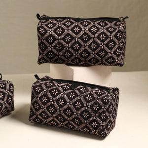 Black - Handmade Cotton Toiletry Bags (Set of 3) 72