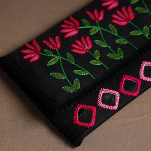 Black - Aari Hand Embroidery Mirror Work Cotton Sling Bag 08