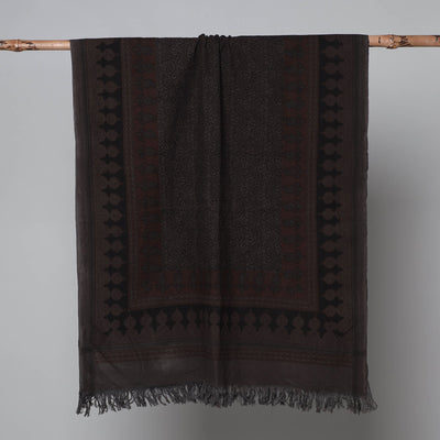 Black - Bagh Hand Block Printed Handloom Cotton Towel