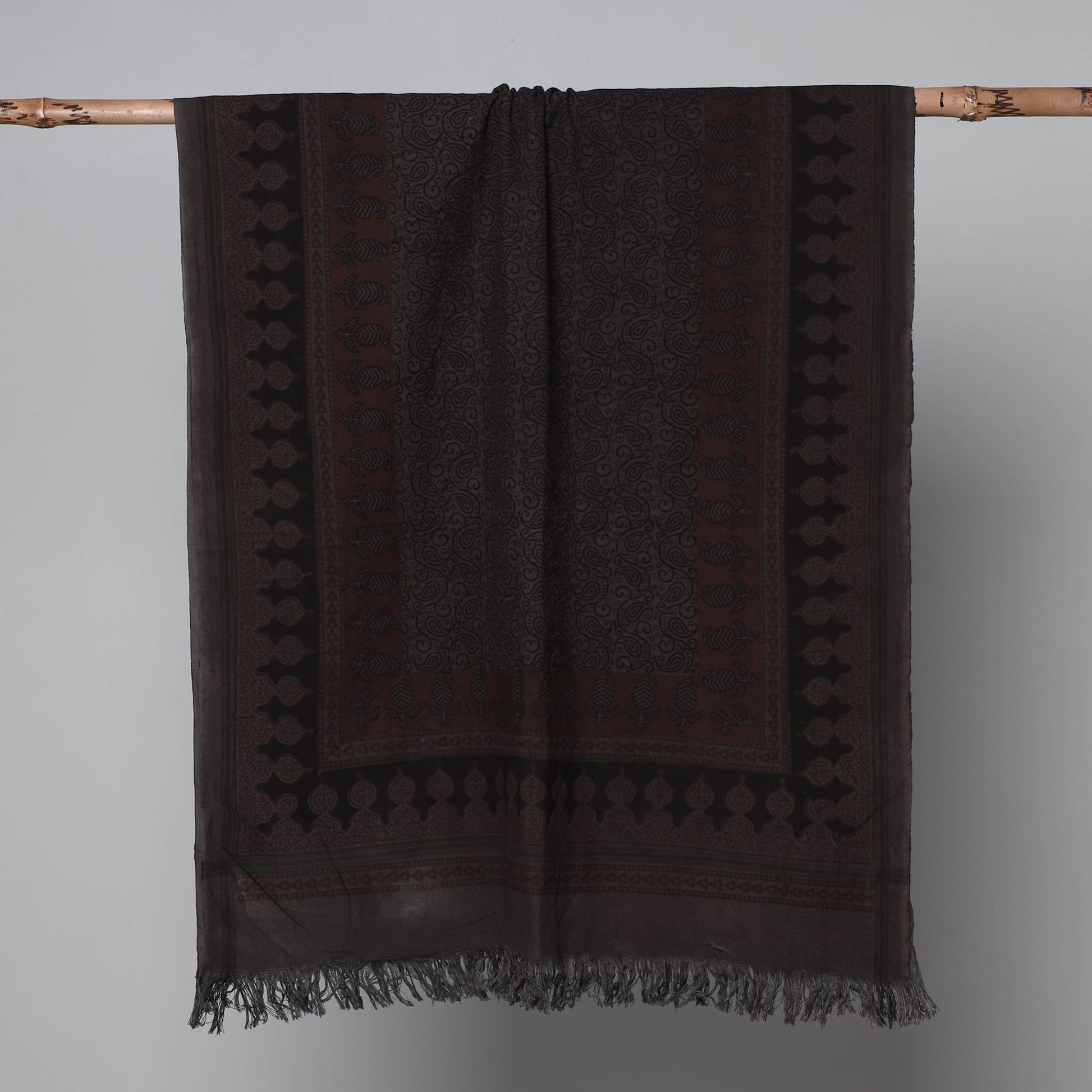 Black - Bagh Hand Block Printed Handloom Cotton Towel