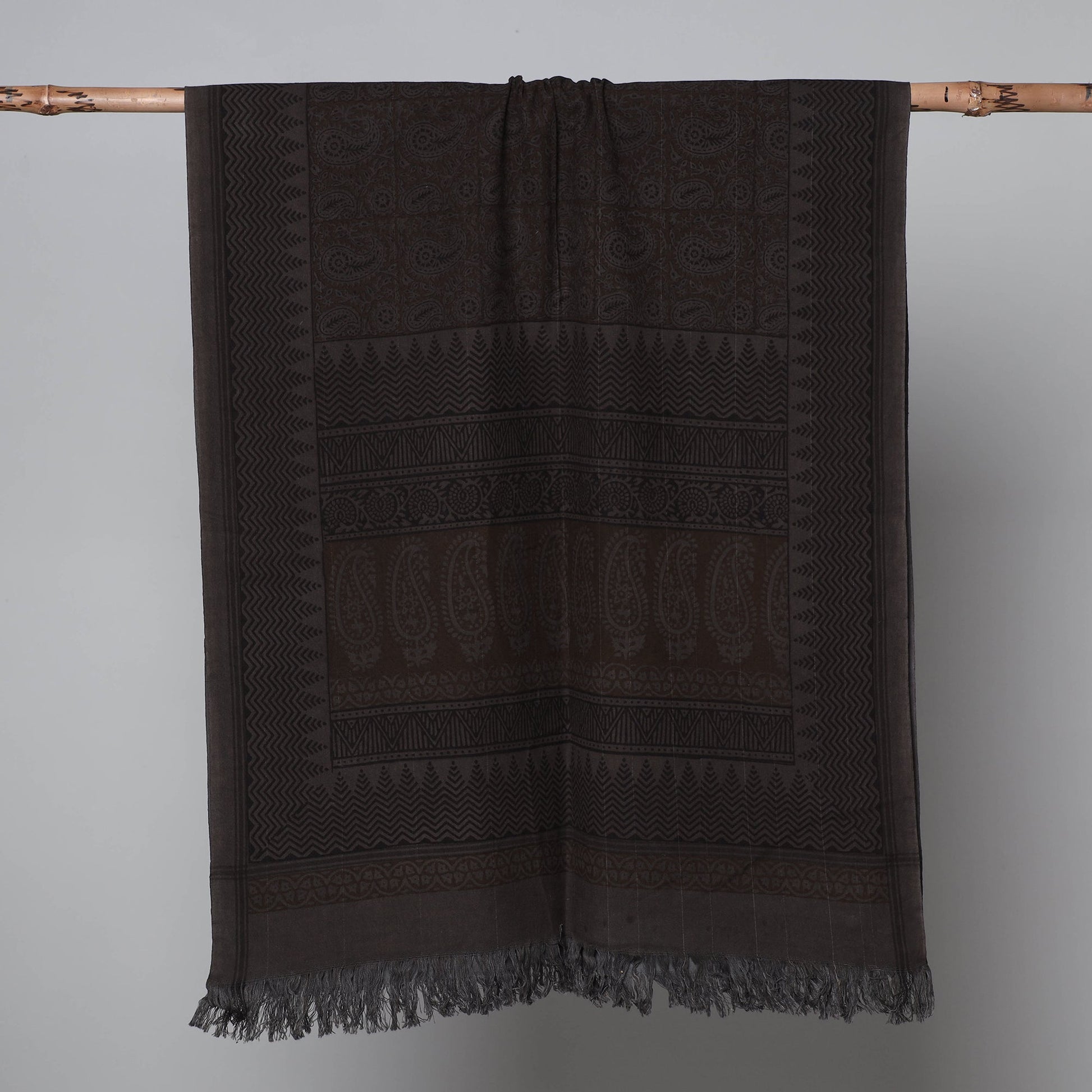 Brown - Bagh Hand Block Printed Handloom Cotton Towel