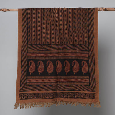 Brown - Bagh Hand Block Printed Handloom Cotton Towel