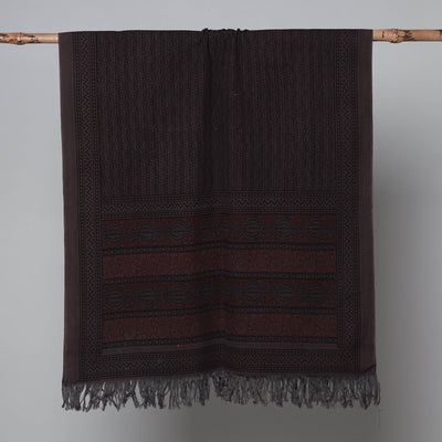 Brown - Bagh Hand Block Printed Handloom Cotton Towel