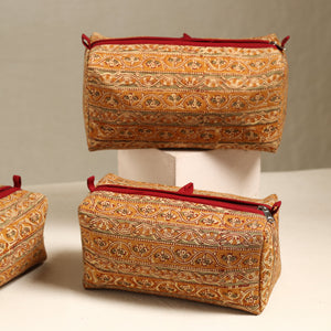 Brown - Handmade Cotton Toiletry Bags (Set of 3) 84