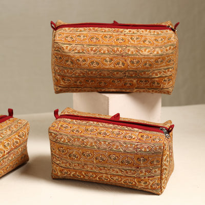 Brown - Handmade Cotton Toiletry Bags (Set of 3) 84