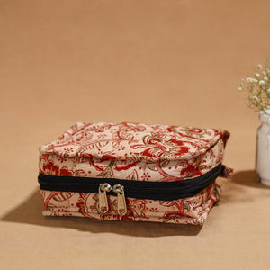 Beige - Handmade 4 Pockets Cotton Jewelry Bag 06