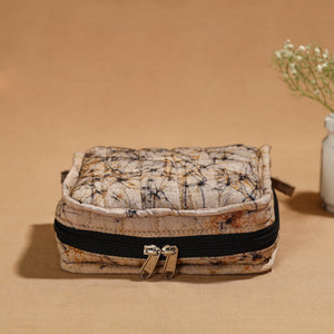 Beige - Handmade 4 Pockets Cotton Jewelry Bag 11