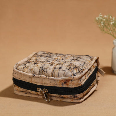 Beige - Handmade 4 Pockets Cotton Jewelry Bag 11
