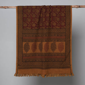 Brown - Bagh Hand Block Printed Handloom Cotton Towel
