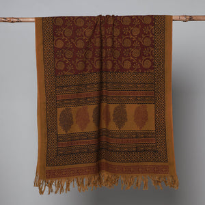 Brown - Bagh Hand Block Printed Handloom Cotton Towel