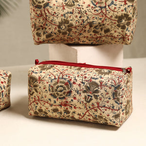 Beige - Handmade Cotton Toiletry Bags (Set of 3) 100