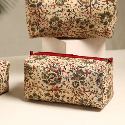 Beige - Handmade Cotton Toiletry Bags (Set of 3) 100