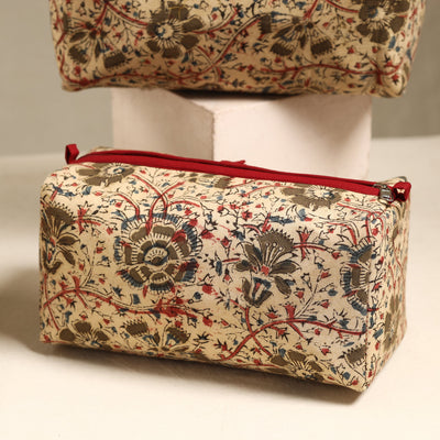 Beige - Handmade Cotton Toiletry Bags (Set of 3) 100