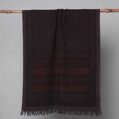 Brown - Bagh Hand Block Printed Handloom Cotton Towel