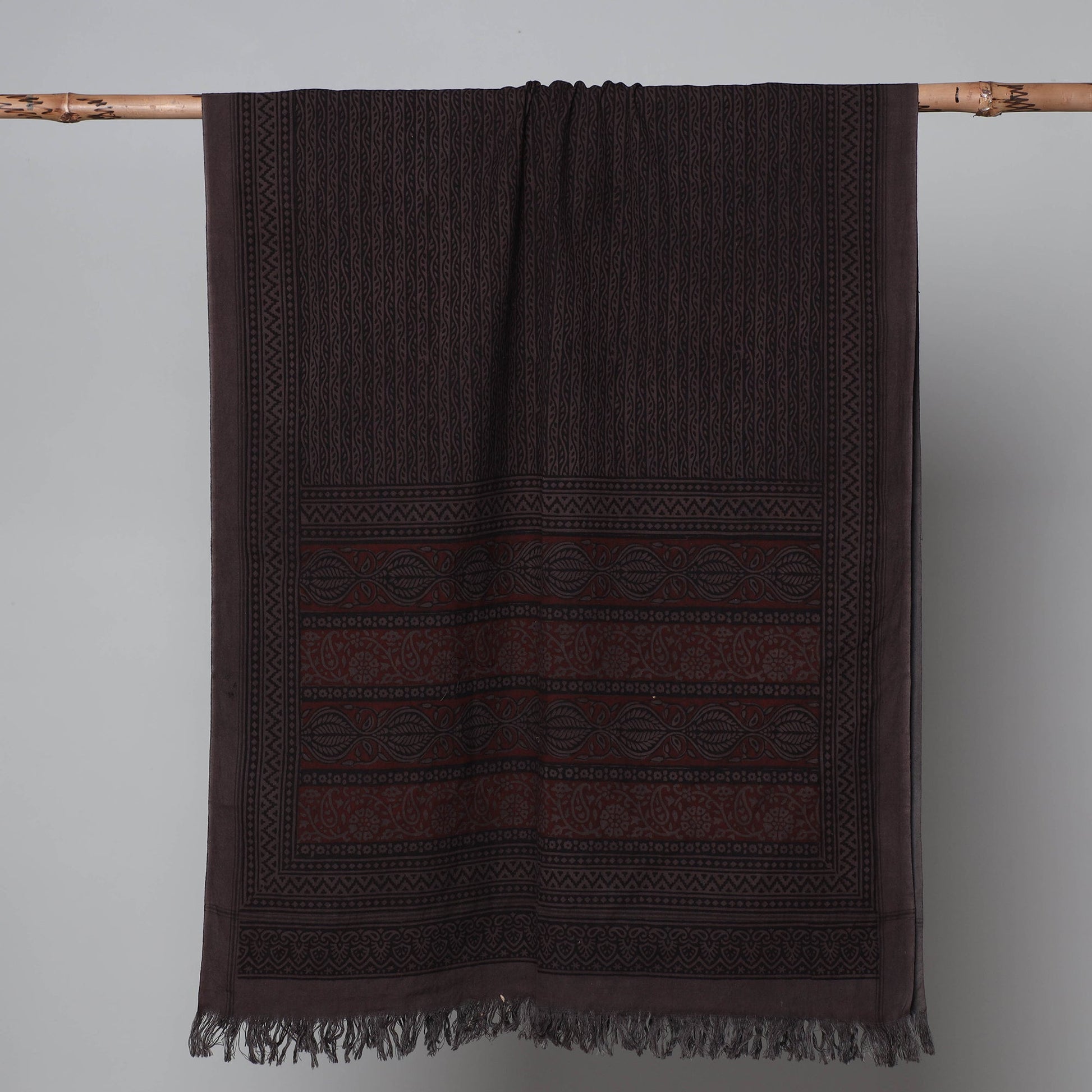 Brown - Bagh Hand Block Printed Handloom Cotton Towel
