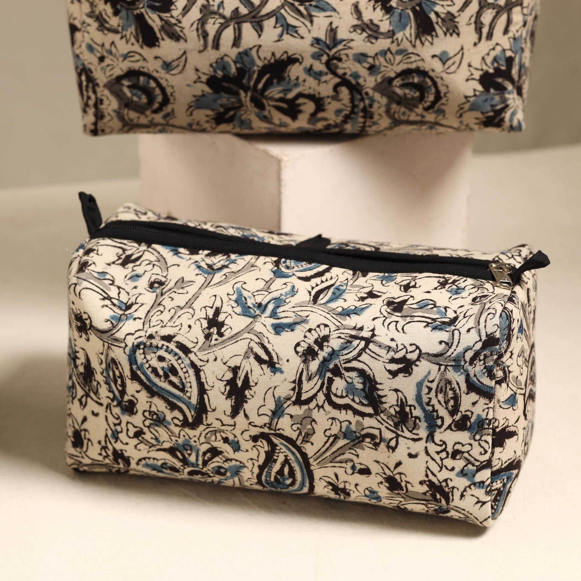 Beige - Handmade Cotton Toiletry Bags (Set of 3) 102