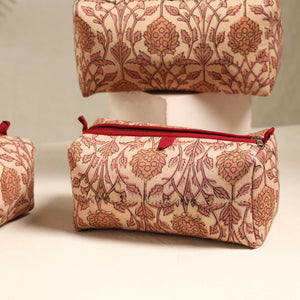 Brown - Handmade Cotton Toiletry Bags (Set of 3) 106