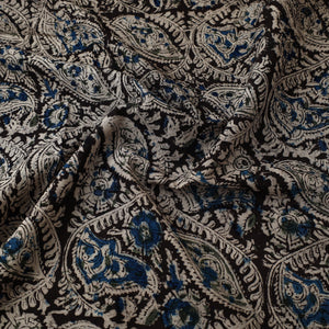 Black - Pedana Kalamkari Block Printed Cotton Fabric 18