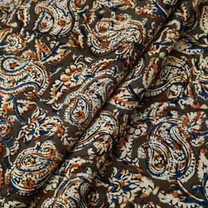Brown - Pedana Kalamkari Block Printed Cotton Fabric 22