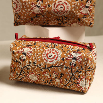 Brown - Handmade Cotton Toiletry Bags (Set of 3) 115