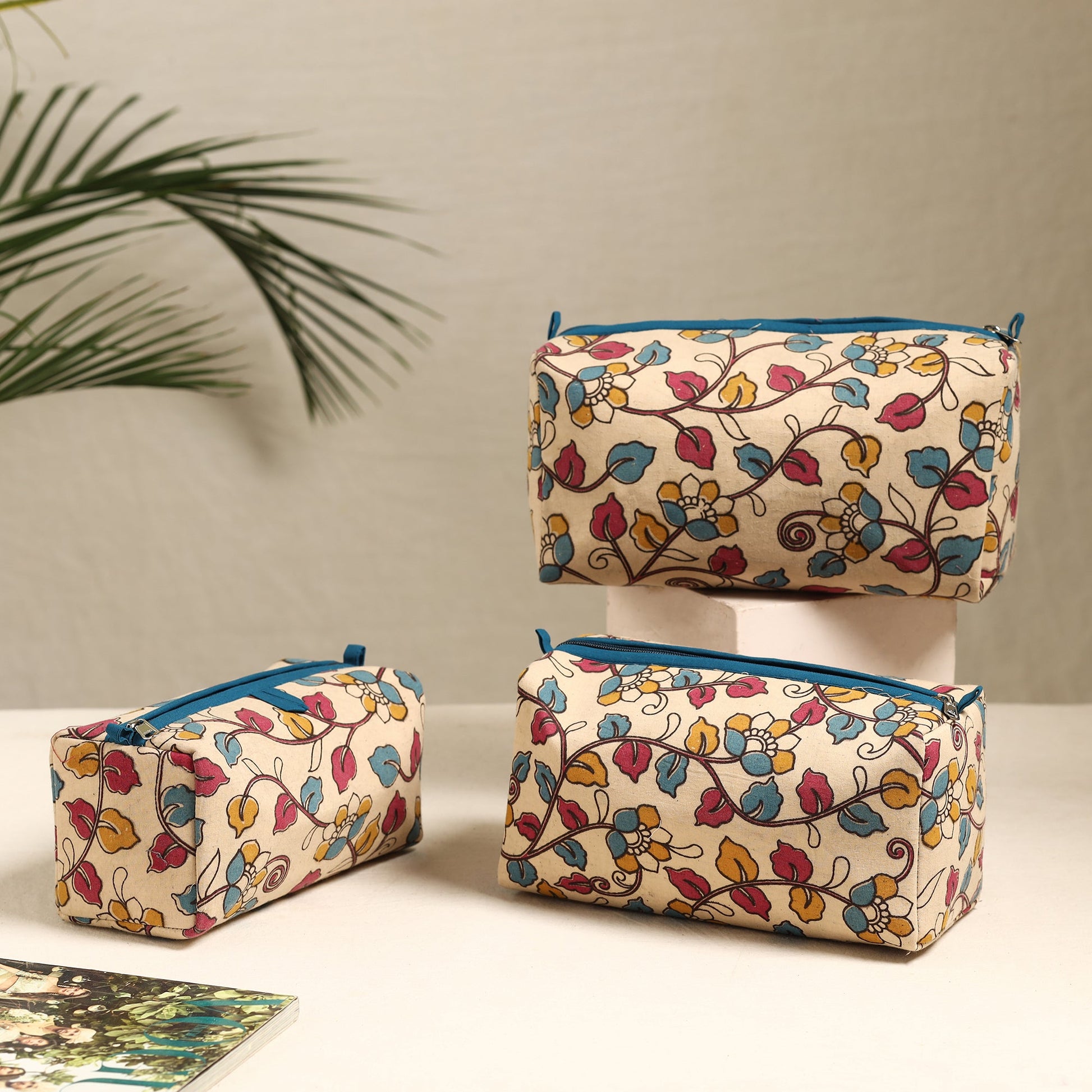 Beige - Handmade Cotton Toiletry Bags (Set of 3) 118