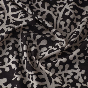 Black - Bindaas Natural Dyed Cotton Block Print Fabric 11
