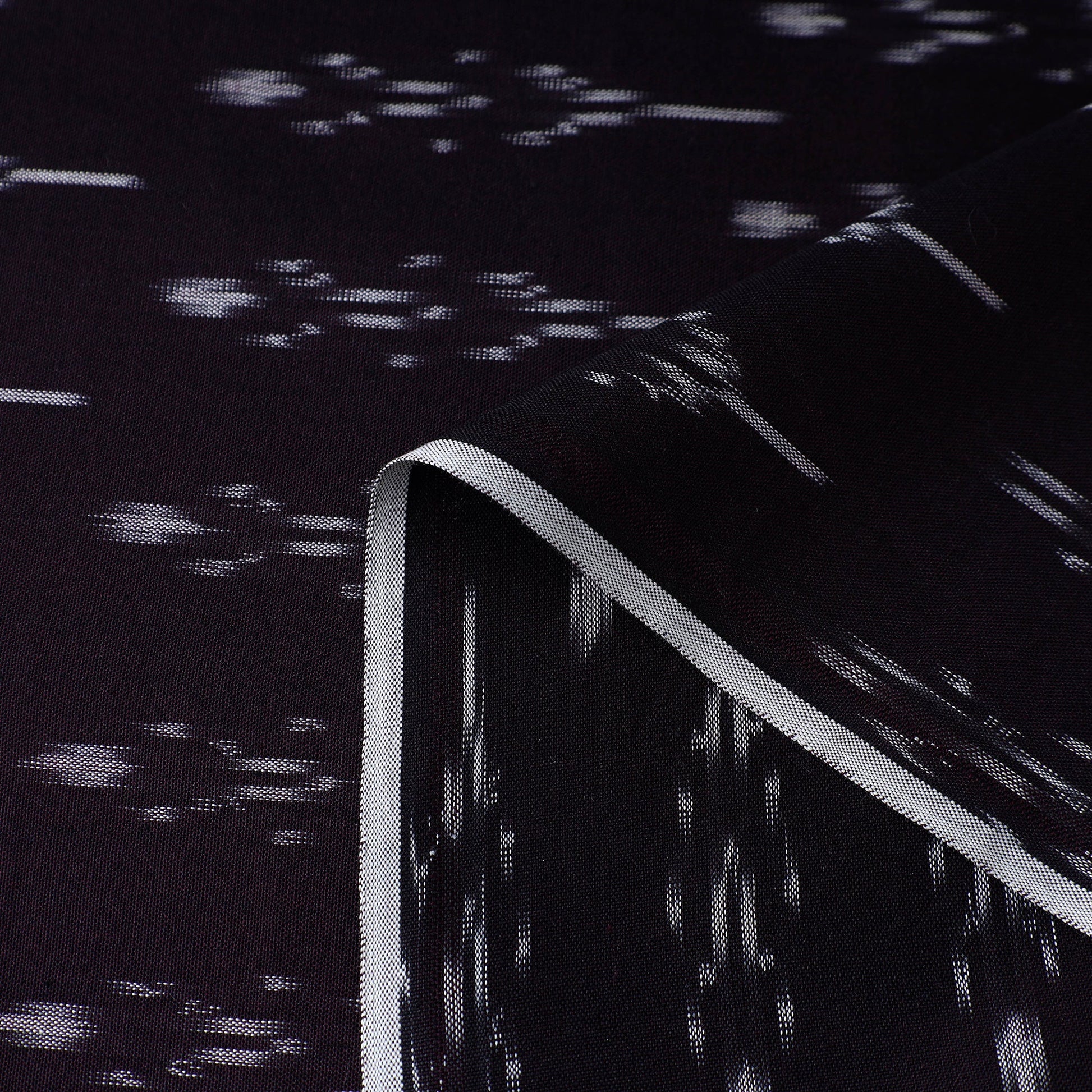 Brown - Mercerised Cotton Pochampally Ikat Fabric 02